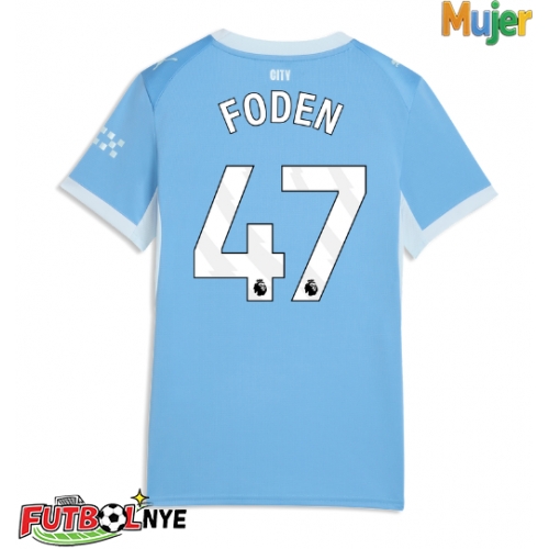 Camiseta Manchester City Phil Foden #47 Primera Equipación para mujer 2026-27 manga corta